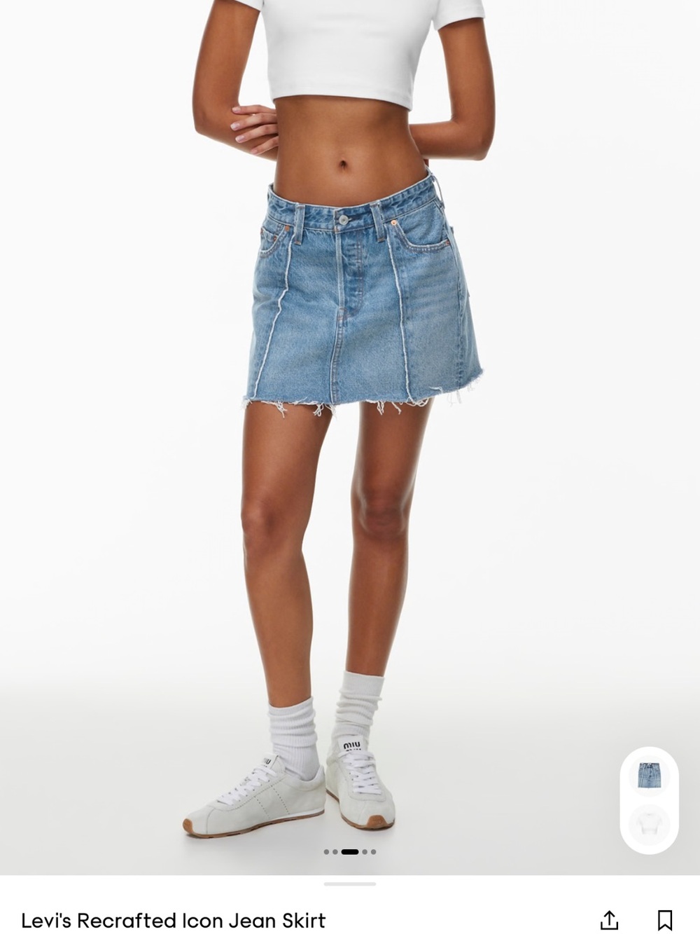 Levi's Light Blue Denim Mini Skirt with Raw Hem